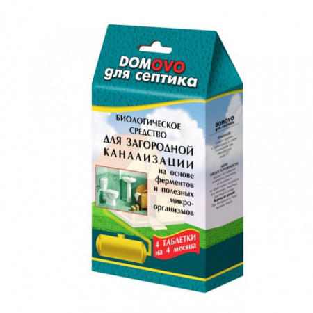 Средство д/загородной канализации DOMOVO для септика, 48 гр., 4 таблетки (Микропан)